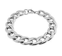 Soul-Cats Panzerkette mit oder ohne Armband für Männer, Herren aus Edelstahl, Breite: 14 mm, Auswahl: Armband 22 cm, Farbe: Silber