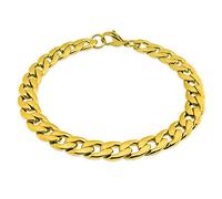 Soul-Cats Panzerkette mit oder ohne Armband für Männer, Herren aus Edelstahl, Breite: 9 mm, Auswahl: Armband 22 cm, Farbe: Gold.