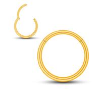 Soul-Cats Piercingring Clicker Edelstahl Segmentring Septum Universal Nase Lippe Ohr, Farbe:gold, Durchmesser:6 mm, Stabstärke: 1.2 mm