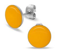 Soul-Cats runde Ohrstecker Ohrringe aus Edelstahl, glänzend für Frauen Mädchen Durchmesser 10mm, Farbe: gelb