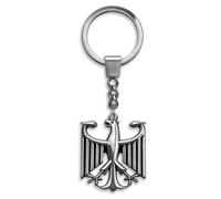 Soul-Cats Schlüsselanhänger Bundesadler aus 316L Edelstahl - 100 x 31 mm - robuster Schlüsselring Ø 30 mm - Deutschland Wappen Adler