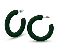 Soul-Cats trendy Kunststoff Creolen Ohrstecker Ohrringe in der Farbe:moos