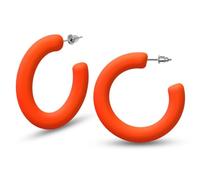 Soul-Cats trendy Kunststoff Creolen Ohrstecker Ohrringe in der Farbe:orange