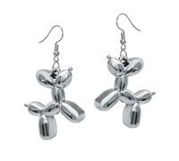 Soul-Cats witzige Ballon-Hund Ohrringe Ohrhänger Luftballon Tierfigur, Farbe: Silber