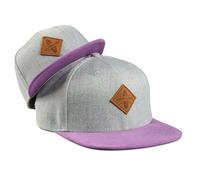 Soulbuddy Cap Herren Cap Kinder - 2er-Set Familien Outfit Set - Vatertagsgeschenk für Papa - Geschenke zum Vatertag - Papa Geschenk - Grau-Lila - One Size und Kids S