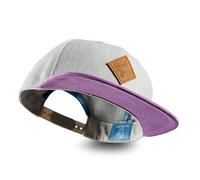Soulbuddy Snapback Cap Unisex - Verstellbare Kappe in Grau-Lila - Stylische Herren & Damen Basecap - Männer Mütze für Freizeit, Sommer & Urlaub - One Size