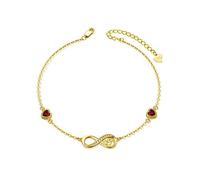 SOULMEET 925 Sterling Silber Infinity Herz Fußkettchen für Frauen großes Armband Endless Love Symbol Charm Verstellbares Fußkettchen Geschenk für ihren Geburtstag Jubiläum