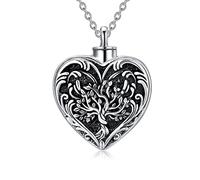 SOULMEET Asche Anhänger,Urne Halsketten für Asche Sterling Silber Baum des Lebens Medaillons Kremation Keepsake Anhänger kette