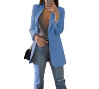 Soulolo Blazer Damen Elegant Damenjacke Longblazer Business Lang Jacke Slim Jacke Mantel Damen Cardigan Anzüge Bedruckter Anzug