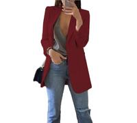 Soulolo Blazer Damen Elegant Damenjacke Longblazer Business Lang Jacke Slim Jacke Mantel Damen Cardigan Anzüge Bedruckter Anzug