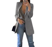 Soulolo Blazer Damen Elegant Damenjacke Longblazer Business Lang Jacke Slim Jacke Mantel Damen Cardigan Anzüge Bedruckter Anzug