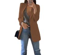 Soulolo Blazer Damen Elegant Damenjacke Longblazer Business Lang Jacke Slim Jacke Mantel Damen Cardigan Anzüge Bedruckter Anzug