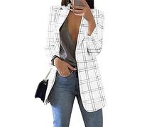 Soulolo Blazer Damen Elegant Damenjacke Longblazer Business Lang Jacke Slim Jacke Mantel Damen Cardigan Anzüge Bedruckter Anzug