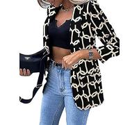 Soulolo Damen Blazer Elegant Damen Cardigan Freizeit Business Jacke Revers Büro Business Formal Blazer Slim Fit Langärmelig Outwear mit Reversknöpfen für Arbeit Büro Sakko