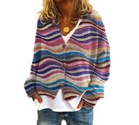 Soulolo Damen Cardigan V-Ausschnitt Damen Strickjacke mit Knöpfen Strickmantel Jacke Herbst Winter Strickpullover Lässige Mantel Top Lose