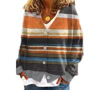 Soulolo Damen Cardigan V-Ausschnitt Damen Strickjacke mit Knöpfen Strickmantel Jacke Herbst Winter Strickpullover Lässige Mantel Top Lose