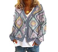 Soulolo Damen Cardigan V-Ausschnitt Damen Strickjacke mit Knöpfen Strickmantel Jacke Herbst Winter Strickpullover Lässige Mantel Top Lose