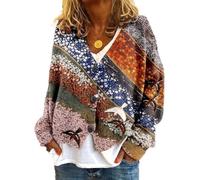 Soulolo Damen Cardigan V-Ausschnitt Damen Strickjacke mit Knöpfen Strickmantel Jacke Herbst Winter Strickpullover Lässige Mantel Top Lose