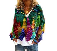 Soulolo Damen Cardigan V-Ausschnitt Damen Strickjacke mit Knöpfen Strickmantel Jacke Herbst Winter Strickpullover Lässige Mantel Top Lose