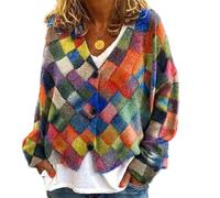 Soulolo Damen Cardigan V-Ausschnitt Damen Strickjacke mit Knöpfen Strickmantel Jacke Herbst Winter Strickpullover Lässige Mantel Top Lose