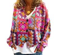 Soulolo Damen Cardigan V-Ausschnitt Damen Strickjacke mit Knöpfen Strickmantel Jacke Herbst Winter Strickpullover Lässige Mantel Top Lose