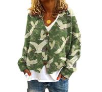 Soulolo Damen Cardigan V-Ausschnitt Damen Strickjacke mit Knöpfen Strickmantel Jacke Herbst Winter Strickpullover Lässige Mantel Top Lose