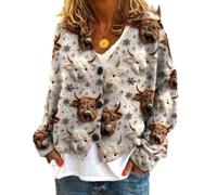 Soulolo Damen Cardigan V-Ausschnitt Damen Strickjacke mit Knöpfen Strickmantel Jacke Herbst Winter Strickpullover Lässige Mantel Top Lose