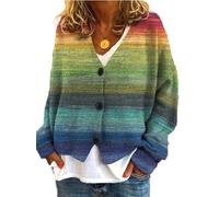 Soulolo Damen Cardigan V-Ausschnitt Damen Strickjacke mit Knöpfen Strickmantel Jacke Herbst Winter Strickpullover Lässige Mantel Top Lose