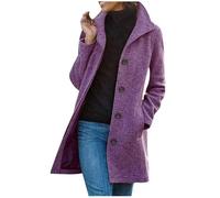 Soulolo Damen Mantel Wollmantel Herbst Wintermantel Übergangsmantel Winter Jacke Parka mit Reverskragen Langarm Cardigan Elegante Slim Fit Outdoor Jacken