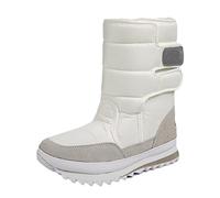 Soulolo Damen Schneestiefel Warme Gefüttert Winterschuhe Damen Winterstiefel Outdoor Wasserdicht Leichte Rutschfeste Wanderschuhe Rutschfest mit Klettverschluss Boots