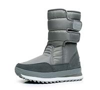 Soulolo Damen Schneestiefel Warme Gefüttert Winterschuhe Damen Winterstiefel Outdoor Wasserdicht Leichte Rutschfeste Wanderschuhe Rutschfest mit Klettverschluss Boots