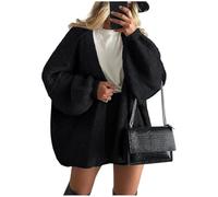 Soulolo Damen Strickjacke Langarm Oversize Cardigan Open Front Strickcardigan Outwear Winterjacke Leichte Strickmantel Casual Herbst Winter Jacke Sweater Top
