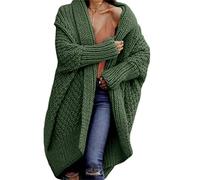 Soulolo Strickjacke Damen Grobstrick-Cardigan Lang Damen Cardigan Langarm Grobstrickjacke Strickmantel mit Kapuze Wintermäntel Longstrickjacke Outwear Elegant ÜBergangsjacke