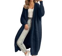 Soulolo Strickjacke Damen Langarm Grobstrick-Cardigan Strickcardigan Casual Herbst Winter Lang Strick Strickmantel mit Tasche