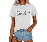 Soulolo Tshirt Damen Sommer Rundhals Female Tops Casual Oberteile Kurzarm Bluse Baumwolle Slim Fit T-Shirt Tee Tops