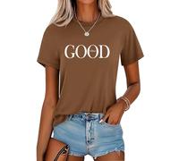 Soulolo Tshirt Damen Sommer Rundhals Female Tops Casual Oberteile Kurzarm Bluse Baumwolle Slim Fit T-Shirt Tee Tops