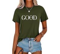 Soulolo Tshirt Damen Sommer Rundhals Female Tops Casual Oberteile Kurzarm Bluse Baumwolle Slim Fit T-Shirt Tee Tops