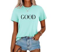 Soulolo Tshirt Damen Sommer Rundhals Female Tops Casual Oberteile Kurzarm Bluse Baumwolle Slim Fit T-Shirt Tee Tops