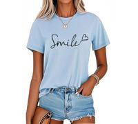 Soulolo Tshirt Damen Sommer Rundhals Female Tops Casual Oberteile Kurzarm Bluse Baumwolle Slim Fit T-Shirt Tee Tops