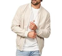 Soulstar Herren Blouson-Jacke als leichte Übergangsjacke - Dünne Bomberjacke mit Baseball Stehkragen im Collegejacken Stil für Männer - Men's Jacket S2_ANDORY-Stone-XL