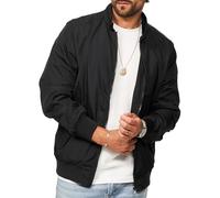 Soulstar Herren Blousonjacke als leichte Harrington-Jacke - Dünne Bomberjacke mit Stehkragen als Übergangsjacke für Männer - Men's Jacket S2_HAYES 50-Black-L