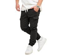 Cargohose SOULSTAR "Freizeithose Jogger-Hose mit elastischem Bund Stoffhose für Herren", Herren, Gr. 31, Einheitsgröße, schwarz, Obermaterial: 97% Baumwolle CO. 3% Elasthan EL., Hosen Cargohose (61186
