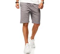 Soulstar Herren Chinoshorts Kurze Hose mit Gummibund & Tunnelzug - Sommershorts Bermuda für Männer - Elastische Shorts im Regular-Fit S2_Mafia-Grey-L