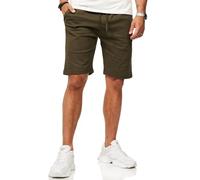 Soulstar Herren Chinoshorts Kurze Hose mit Gummibund & Tunnelzug - Sommershorts Bermuda für Männer - Elastische Shorts im Regular-Fit S2_Mafia-Olive-M