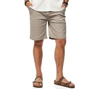 Soulstar Herren Chinoshorts Kurze Hose mit Stretch incl. Canvas-Gürtel - Bermuda Sommershorts für Männer - Elastische Shorts im Regular-Fit S2_Chino 25-Taupe-W38