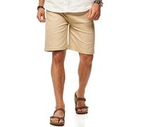 Soulstar Herren Chinoshorts Kurze Hose mit Stretch incl. Canvas-Gürtel - Bermuda Sommershorts für Männer - Elastische Shorts im Regular-Fit S2_Chino 25-Beige-W32