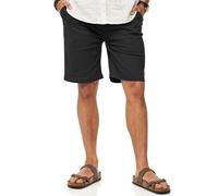 Soulstar Herren Chinoshorts Kurze Hose mit Stretch incl. Canvas-Gürtel - Bermuda Sommershorts für Männer - Elastische Shorts im Regular-Fit S2_Chino 25-Black-W38