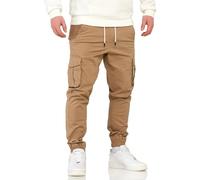 Soulstar Herren Jogger Cargohose Jeans-Hose Gummizug Stretch Männer Freizeithose S2_C-70-Beige-W32