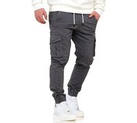 Soulstar Herren Jogger Cargohose Jeans-Hose Gummizug Stretch Männer Freizeithose S2_C-70-Dark Grey-W30
