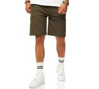 Soulstar Herren Kurze Hose Cargoshorts mit Stretch - Bermuda Sommershorts für Männer - Elastische Chinoshorts im Regular-Fit S2_GIDLEY-Olive-W30